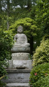 A glimpse of the lush gardens surrounding Ryouan-ji.